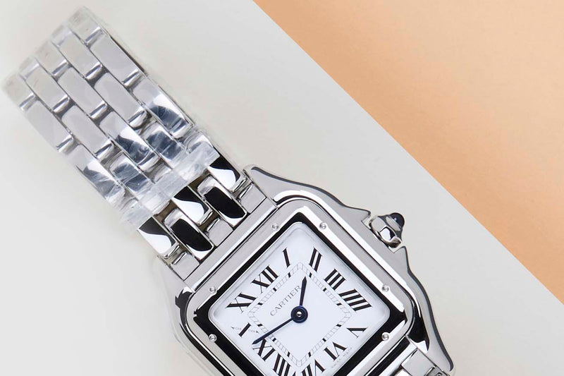 Panthère De Cartier Small 'Steel - White Roman Dial'