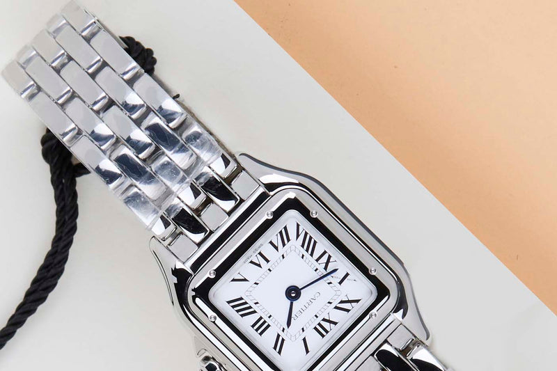 Panthère De Cartier Small 'Steel - White Roman Dial'
