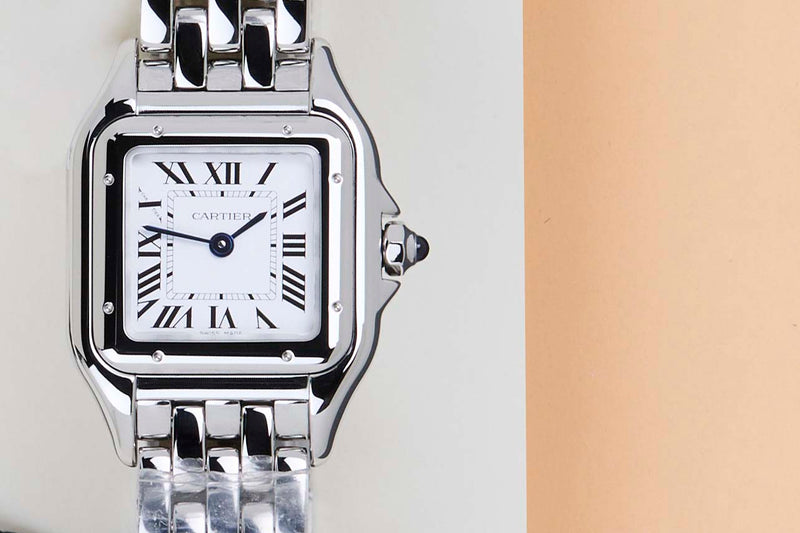 Panthère De Cartier Small 'Steel - White Roman Dial'
