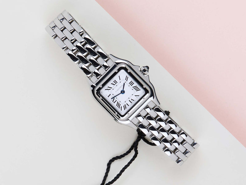 Panthère De Cartier Small 'Steel - White Roman Dial'