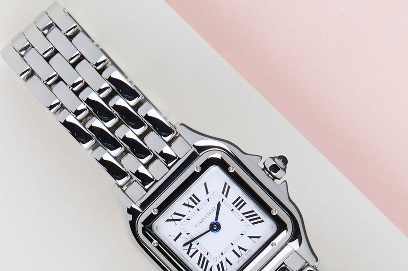 Panthère De Cartier Small 'Steel - White Roman Dial'