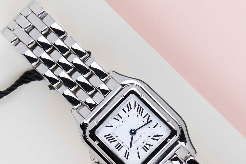 Panthère De Cartier Small 'Steel - White Roman Dial'