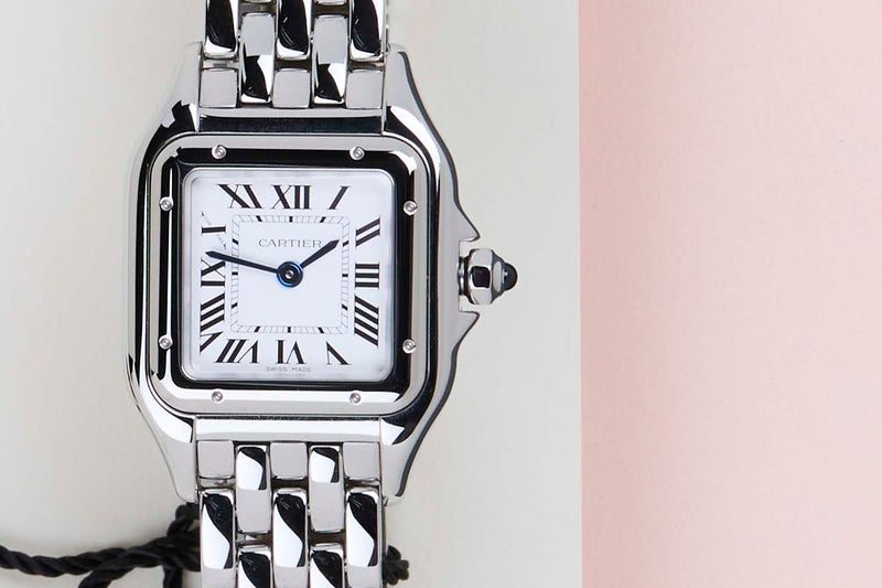Panthère De Cartier Small 'Steel - White Roman Dial'