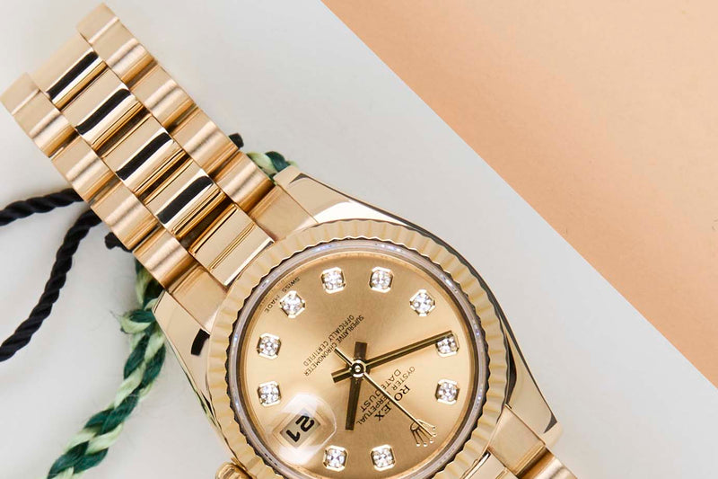 Datejust 26 'Champagne Diamond Dial - President'