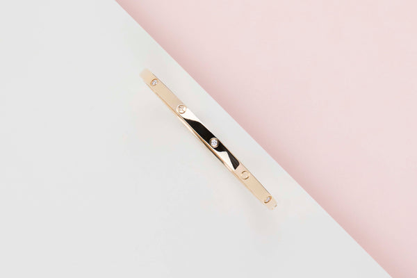 Love Bracelet Small - Yellow Gold & 6 Diamonds - Size 17 - B&P