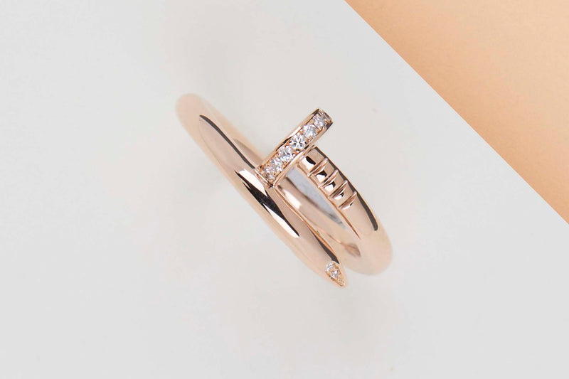 Juste Un Clou Ring - Rose Gold & Diamonds - Size 55 - B&P