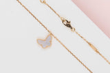 Sweet Butterflies Necklace - Yellow Gold & Mother of Pearl - 40 CM - B&P