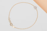 18ct. Yellow Gold Bracelet - Diamonds - 18 CM