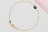 18ct. Yellow Gold Bracelet - Black Diamond - 18CM