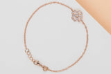 18ct. Rose Gold Bracelet - Diamonds - 17,5 CM