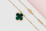 Vintage Alhambra Necklace - Yellow Gold - Malachite - 42 CM - B&P