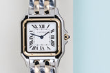 Panthère De Cartier Medium 'Steel/Yellow Gold - Silver Roman Dial'