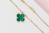 Vintage Alhambra Necklace - Yellow Gold - Malachite - 40 CM - B&P