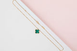 Vintage Alhambra Necklace - Yellow Gold - Malachite - 40 CM - B&P