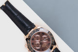 Daytona 'Everose Gold - Black Leather Strap - Chocolate Arabic Dial'