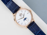 Saxonia Moon Phase 'Silver Dial - Rose Gold'
