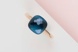 Nudo Ring - Rose & White Gold - London Blue Topaz - Size 56 - B&P