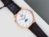 Saxonia Moon Phase 'Silver Dial - Rose Gold'