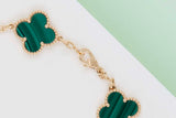 Vintage Alhambra Bracelet - 5 Motifs - Malachite - 19,5 CM - B&P