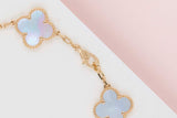 Vintage Alhambra Bracelet - 5 Motifs - Mother Of Pearl - 19,5 CM - B&P