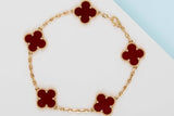 Vintage Alhambra Bracelet - 5 Motifs - Carnelian - 19,5 CM - B&P