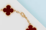 Vintage Alhambra Bracelet - 5 Motifs - Carnelian - 19,5 CM - B&P