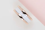 B.Zero 1 Two-Band Ring - Rose Gold & Ceramic - Size 53 - B