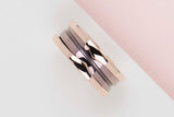 B.Zero 1 Two Band Ring - Rose Gold & Cermet - Roma Edition - Size 53 - B