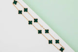 Vintage Alhambra Necklace - 10 Motifs - Malachite - 42CM - B&P