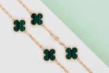 Vintage Alhambra Necklace - 10 Motifs - Malachite - 42CM - B&P