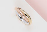 Trinity Ring - Yellow, Rose, White Gold - Size 53 - B&P