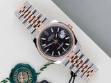 Datejust 36 Everose/Steel 'Black Dial - Roulette Date - Jubilee'