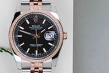 Datejust 36 Everose/Steel 'Black Dial - Roulette Date - Jubilee'