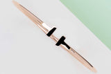 Tiffany T Narrow Wire Bracelet - Rose Gold - Size M - B
