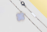 Vintage Alhambra Necklace - White Gold - Chalcedony - 42 CM - B&P
