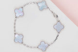 Vintage Alhambra Bracelet - 5 Motifs - White Gold - Mother of Pearl - 19,5 CM - B&P