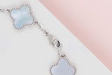 Vintage Alhambra Bracelet - 5 Motifs - White Gold - Mother of Pearl - 19,5 CM - B&P