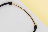 Bracelet with Hollow Tubed Bar - Yellow Gold
