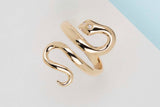 Serpent Ring - Yellow Gold & Diamonds - Size 55