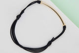 Bracelet with Hollow Tubed Bar - Yellow Gold