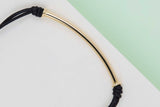Bracelet with Hollow Tubed Bar - Yellow Gold