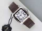 Santos 100 Medium 'Silver Roman Dial'