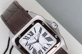 Santos 100 Medium 'Silver Roman Dial'