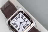 Santos 100 Medium 'Silver Roman Dial'