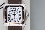 Santos 100 Medium 'Silver Roman Dial'