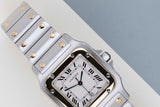 Santos Galbée 'White Roman Dial - Steel/Yellow Gold'