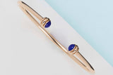 Possession Open Bangle Bracelet - Lapis Lazuli & Rose Gold - Size 16 - B&P