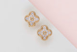 Vintage Alhambra Earrings - Yellow Gold - Diamonds - B&P