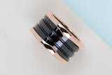 B.Zero 1 Four Band Ring - Size 54 - Rose Gold & Ceramic - B