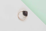 9ct. White Gold Ring - Garnet - Size 53